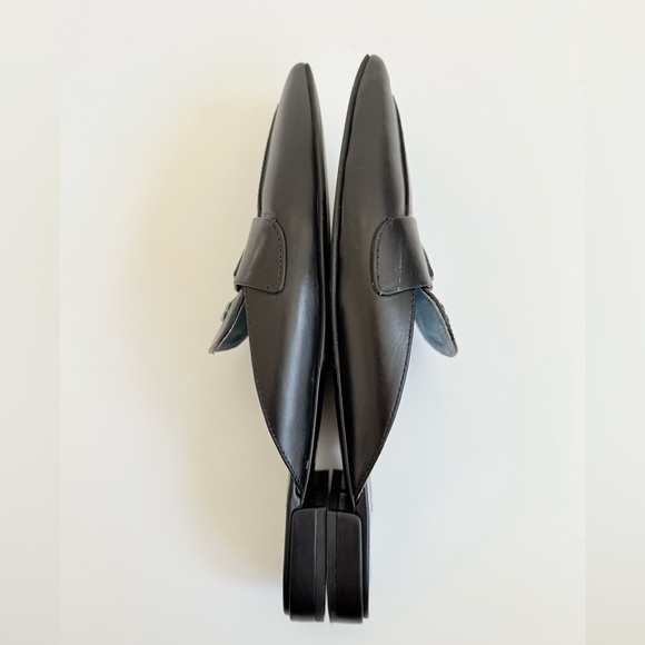 Prada Black leather triangle logo slip on slide loafer mules EU 39 - Picture 4 of 11